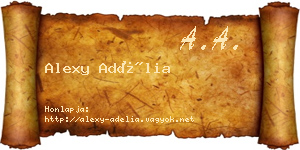 Alexy Adélia névjegykártya
